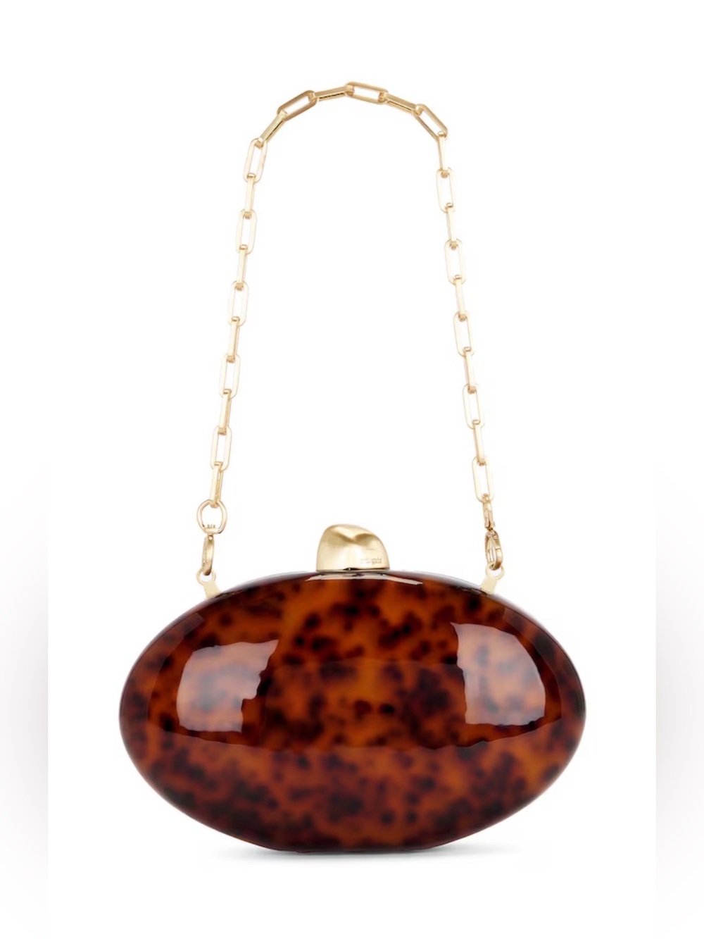 Cult Gaia Evana Clutch. Caramel Tortoise